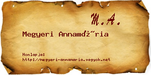 Megyeri Annamária névjegykártya