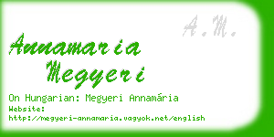 annamaria megyeri business card